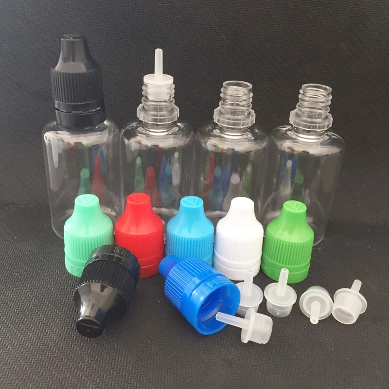 100pcs 30ML PET Dropper Bottle With Tamper Childproof Cap ,With Long