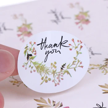 

120pcs/lot thank you Flower Seal Stickers Birthday Cookie Cake Gift DIY Label