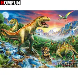 HOMFUN 5D поделки алмазов картина полный квадратный/круглый дрель "животное dinosa" 3D Вышивка крестом подарок домашний декор A00485