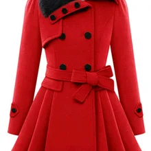 Зимнее женское тонкое длинное шерстяное теплое пальто, ветровка, женские пальто и куртки для девочек, одноцветные женские топы, пальто, новое поступление