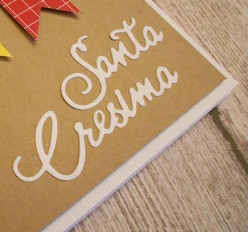 

Italian "santa cresima" 100*56mm Metal Cutting Dies Scrapbooking for Card making DIY Embossing stencil Cuts New Craft Die 2019