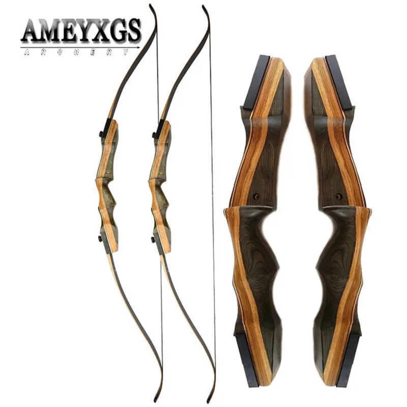 1pc 30 60lbs Recurve Bow 62inch Traditional ILF Wooden Bow Riser Right