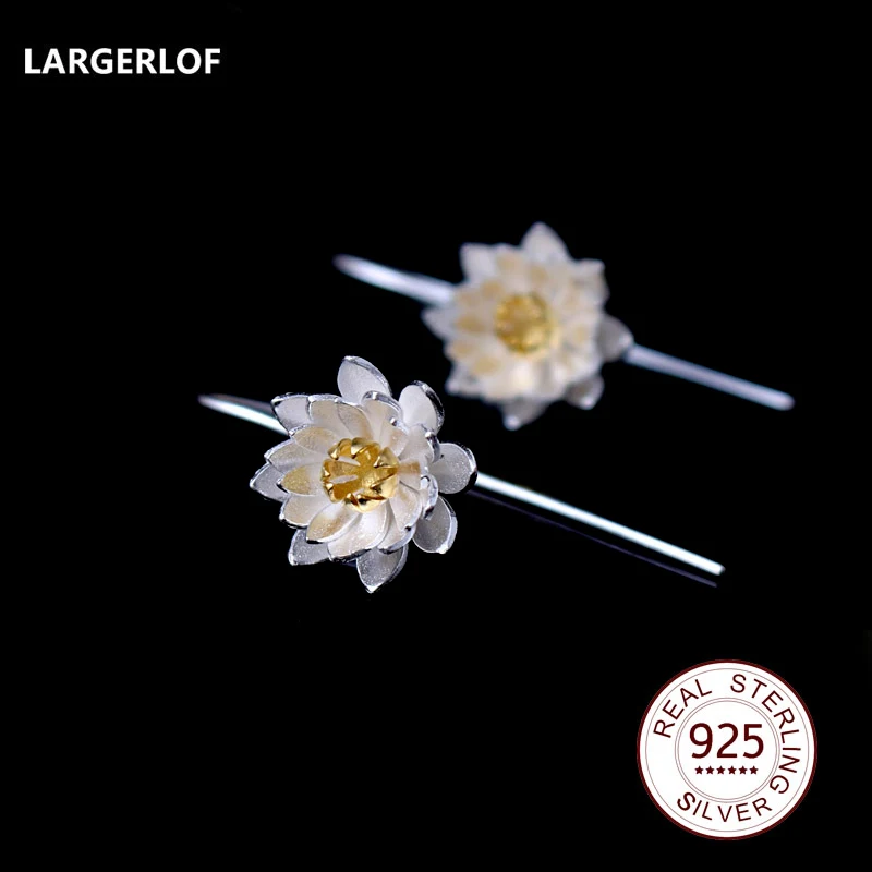 

LARGERLOF Earrings Silver 925 Pendants Flower Earrings Silver 925 Jewelry Drop Earrings Jewelry Earrings ED10003
