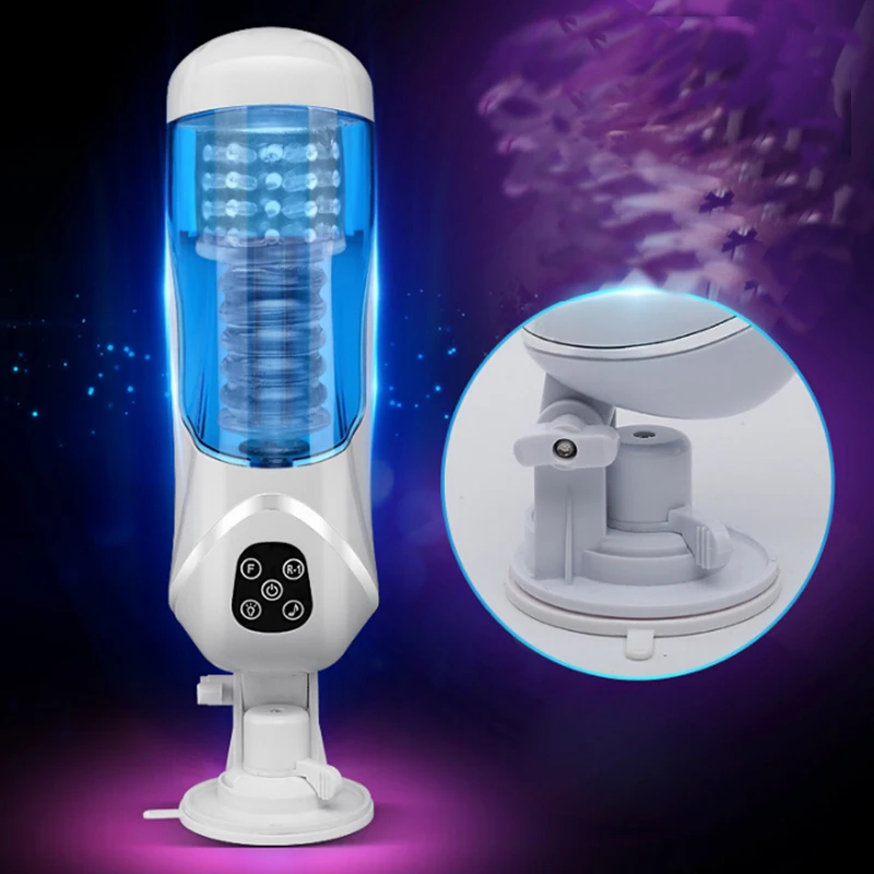 Male font b Sex b font Aircraft Cup Piston Hands Free Automatic Retractable USB Rechargeable Masturbator