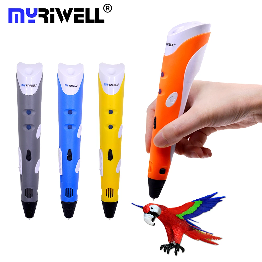 Myriwell RP-100A 3D Рисунок Pen DIY Smart 3D-принтеры печать Ручка с Base/9 м 1,75 мм ABS накаливания для дети Дизайн живопись