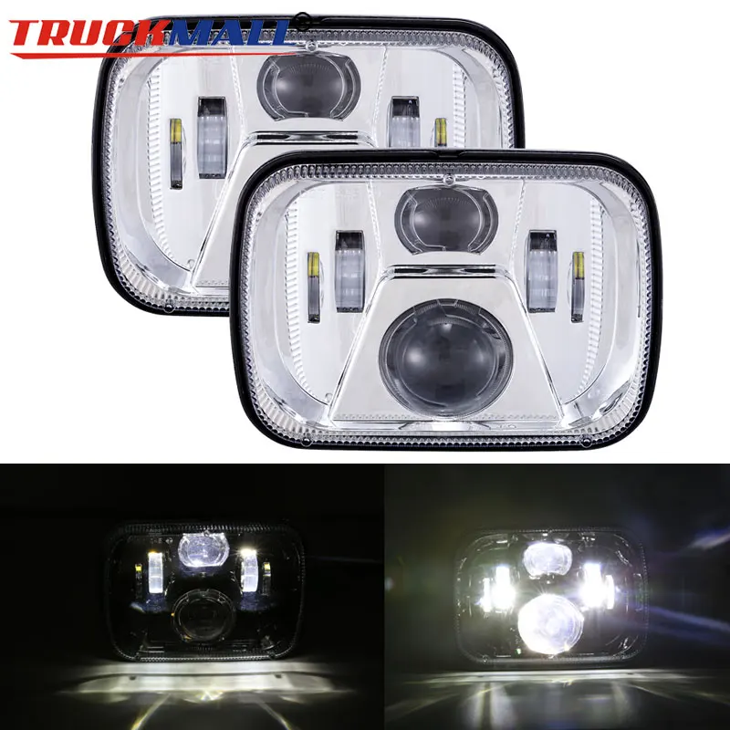 

5x7Inch LED 12V 24V LED Headlights 6x7 Projector Headlamps with Hi/Lo Beam for Jeep Cherokee XJ 1984 to 2001 Chevrolet Astro