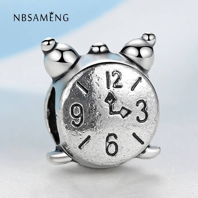 

New Alloy Bead Charm European Vintage Small Alarm Clock Beads Fit Women Pandora Bracelets & Bangle DIY Jewelry B55