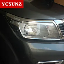 2014 2017 ABS Car Chrome Strips For Nissan Navara Np300 Accessories Head Light Covers Trim For