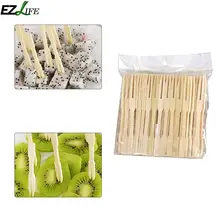 80 шт./пакет одноразовая бамбуковая Еда выбирает фруктовая вилка палочки буфет для капкейка-Коктейльное вилки, свадьбы, праздника, декор YCX4179