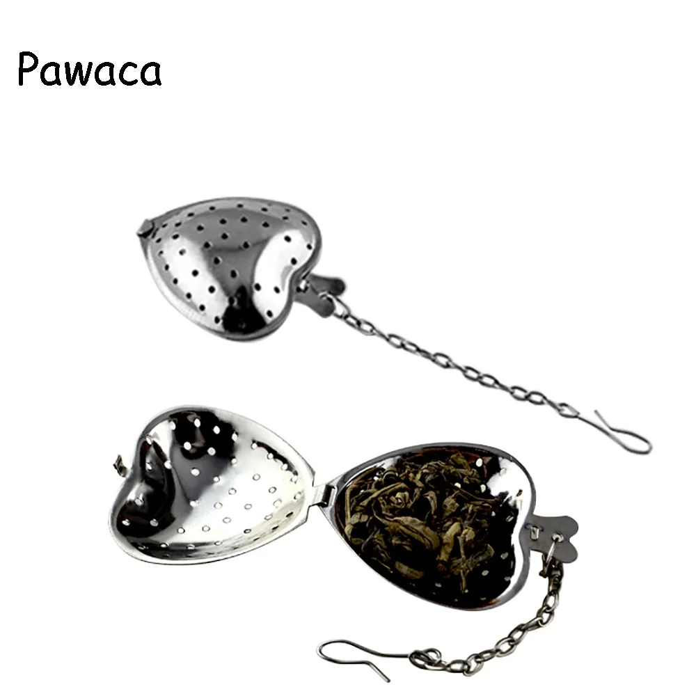 

Pawaca 3pcs/set Stainless Steel Teapot Tea Strainer Chain with Love Tea Filter Loose Tea Filter Drinkware Kitchen Accessories