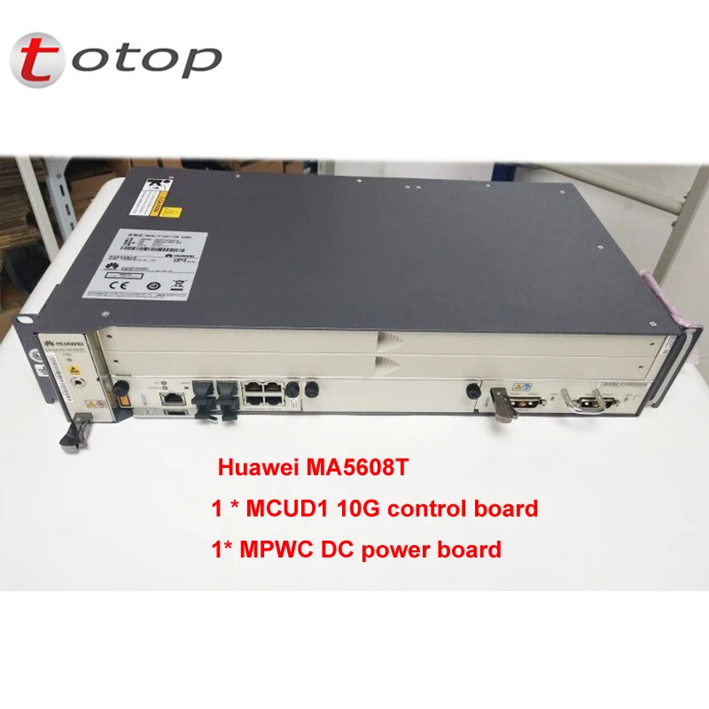 

19 inch Huawei GPON OLT MA5608T with 1*MCUD1 10G control board and 1*MPWC DC power board Optical Line Terminal 2U height