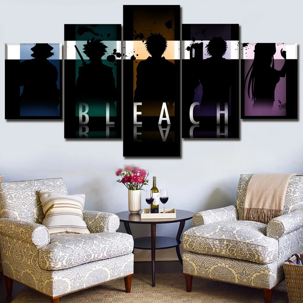 Canvas Poster Wall Art HD Prints 5 Pieces Anime Bleach Paintings For Modern Living Room Decorative Modular Picture Framework