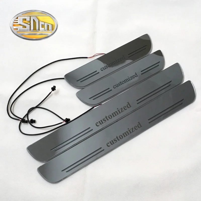  Customized 4PCS Moving LED Welcome Pedal Car Scuff Plate Pedal Threshold Door Sill Pathway Light Fo - 32921550275