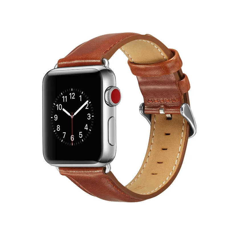 Браслет Mling ремень из натуральной кожи для Apple Watch 5 4 3 2 1 42 мм 38 мм 44 мм 40 мм ремешок для iWatch 5 4 3 2 1 браслет - Цвет ремешка: Коричневый