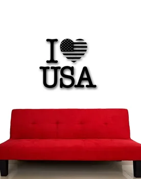 

Wall Stickers Vinyl Decal I Love USA Patriot Flag Cool Decor for Room