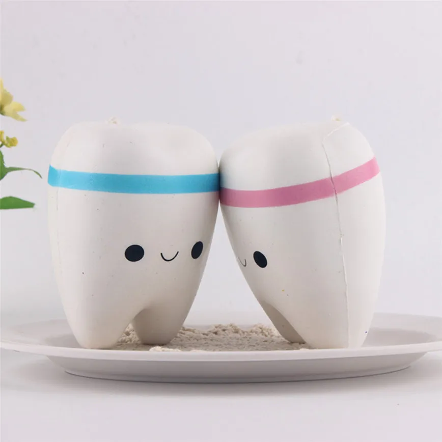 New Cute Creative Smiley Tooth Very Soft Slow Rising Squeeze Rare Kids Toy levert dropship 2jun29 New Cute Creative Smiley Tooth Very Soft Slow Rising Squeeze Rare Kids Toy levert dropship 2jun29