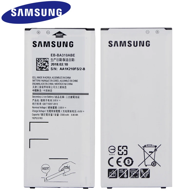 

SAMSUNG Replacement Mobile Phone Battery EB-BA310ABE 2300mAh For Samsung GALAXY A3 2016 Edition A310 A5310A With NFC