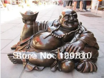 

00911 23 inch consecration bronze lucky bring wealth buddhism Maitreya Buddha STATUE