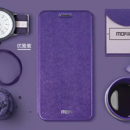 Mofi тонкий флип чехол для Xiaomi Mi 5X& для xiaomi mi a1 чехол из искусственной кожи+ чехол из термополиуретана и силикона для Xiaomi Mi 5X чехол для телефона - Цвет: Фиолетовый