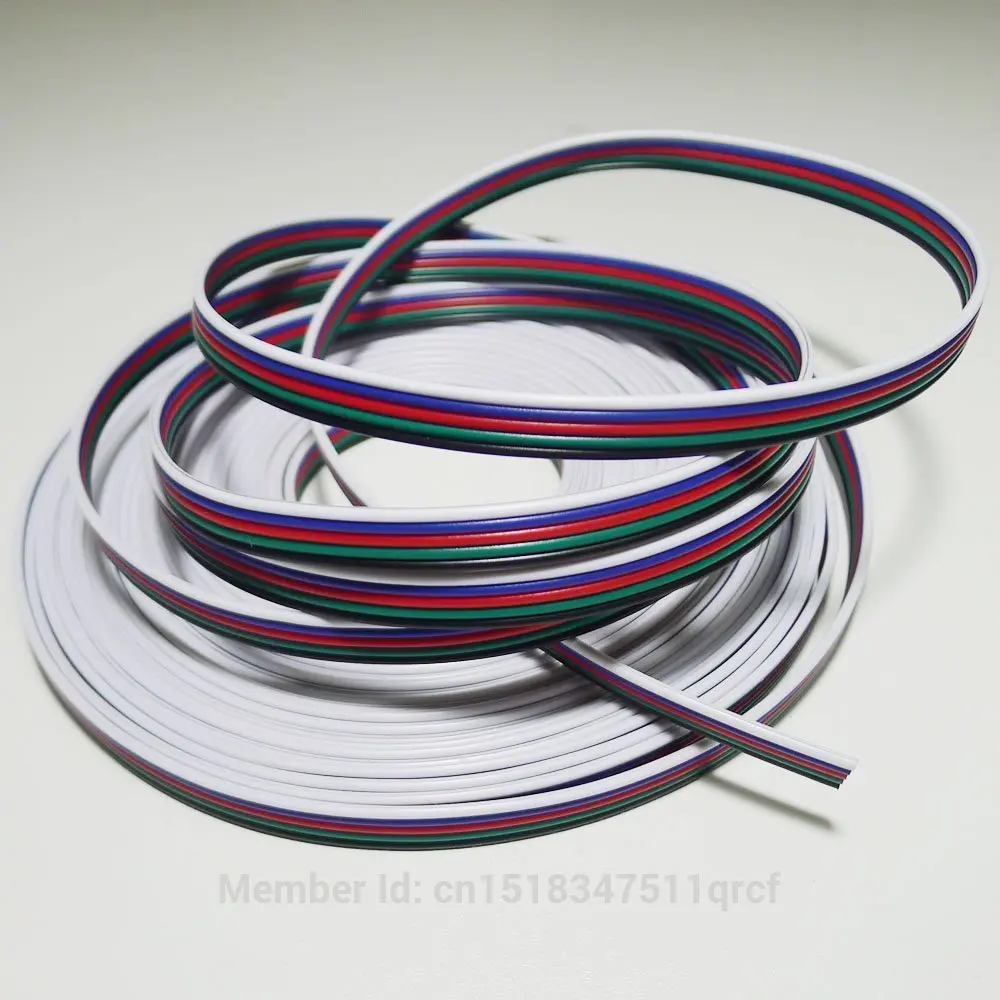 3 м/лот, луженый медный кабель, 22AWG 5 pin кабель RGB, с ПВХ изоляцией провода, 22 awg провода, электрический провод, светодиодный кабель, DIY соединение