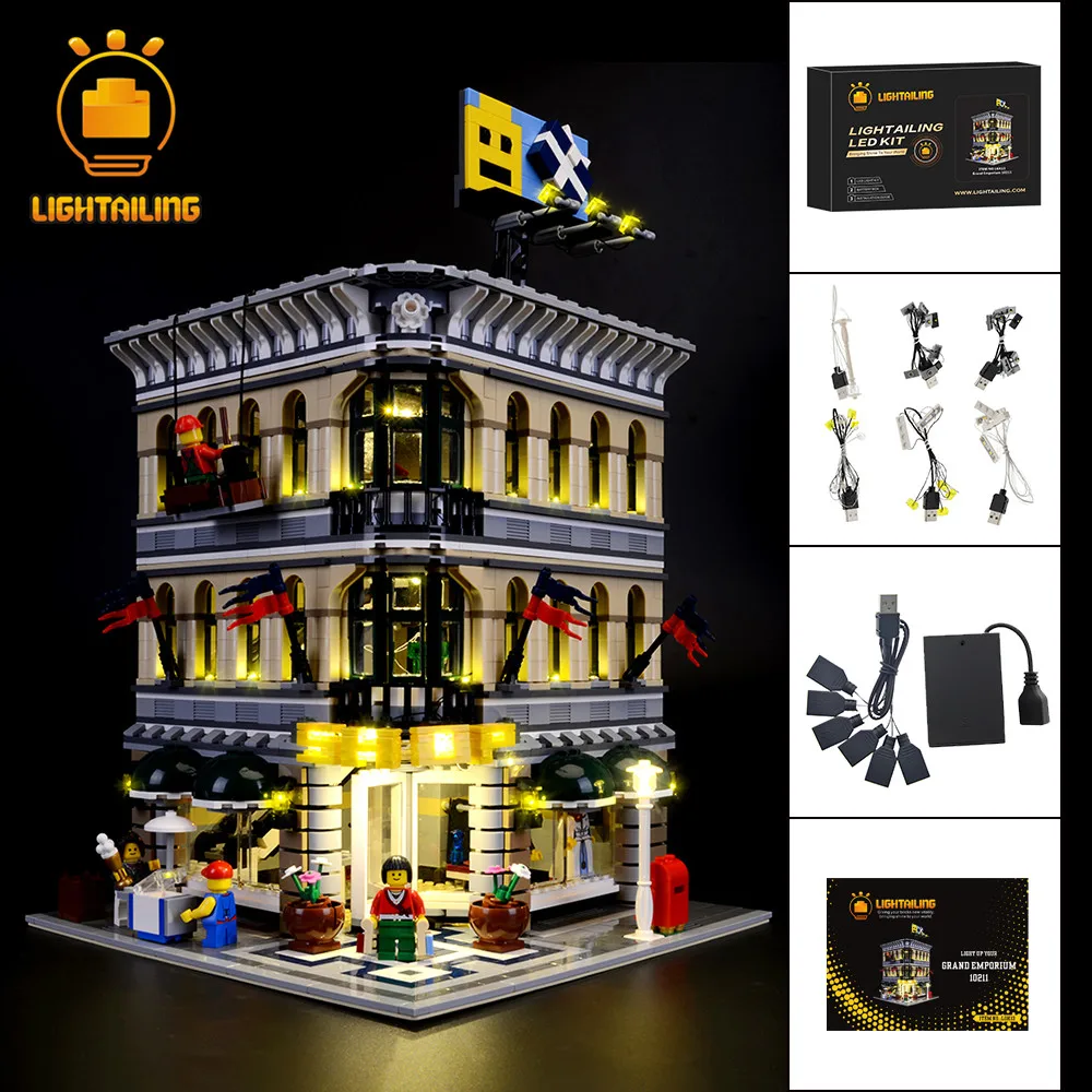 

LIGHTAILING Led Light Up Kit For 10211 Grand Emporium Model Building Block Toys Compatible With 15005 Lighting Set Children Gift
