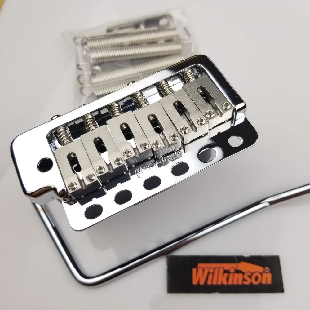 Billig Wilkinson WVP6 Chrom silber ST Elektrische Gitarre Tremolo System Brücke + Edelstahl Sättel Made in Korea