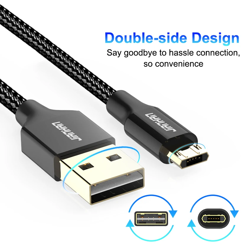 JianHan Реверсивный Micro USB кабель мини-usb, мобильный телефон 5V2A быстрое зарядное устройство кабель для передачи данных зарядный кабель для samsung Xiaomi 4X huawei