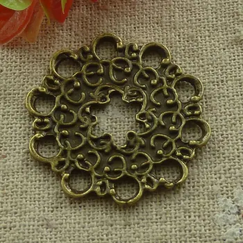 

51 pieces bronze plated flower spacers 33x33mm #3026