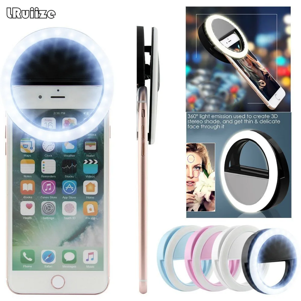 

LRuiize Details about Selfie LED Light Ring Flash Fill Clip Camera For Phone & Tablet iPhone X 8 Plus Samsung Note 8 S8 Plus