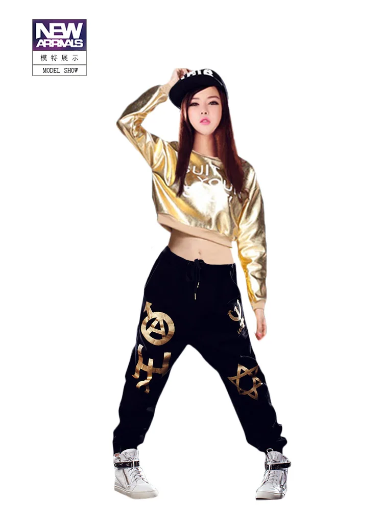 Jazz Dance Suit Ds Fashion Hip-hop Clothing Women Loose Suit Hip-hop Hip-hop Students Performing Practice Dance Clothes