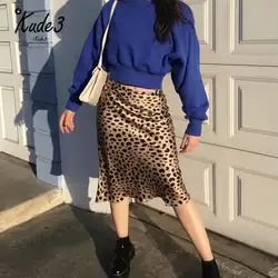 KUDE Лето 2019 Kawaii Boho Bodycon Леопардовый принт высокая талия юбки женская леопардовая юбка панк уличная корейский стиль 7479