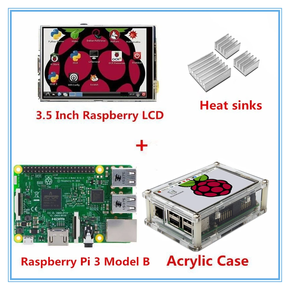 Prix pour Raspberry Pi 3 Modèle B Conseil + Nouvelle version 3.5 Pouce TFT lcd tactile écran d'affichage + acrylique cas pour raspbery pi 3 orange pi Prix pour Raspberry Pi 3 Modèle B Conseil + Nouvelle version 3.5 Pouce TFT lcd tactile écran d'affichage + acrylique cas pour raspbery pi 3 orange pi