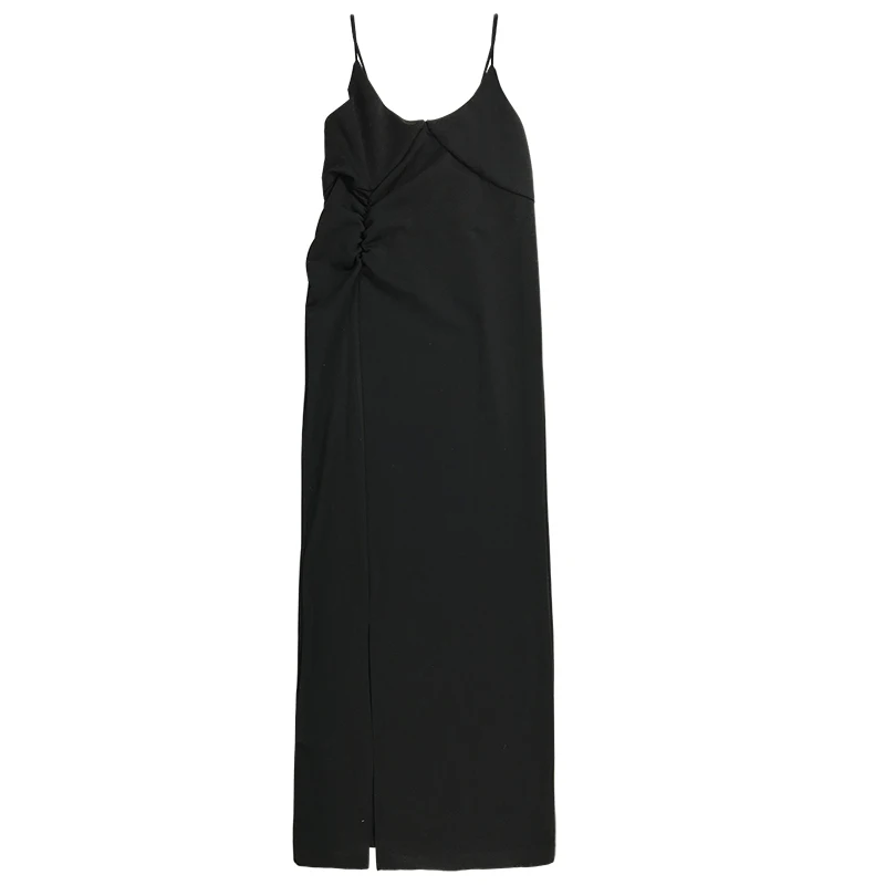 

2019 summer dress new black bottoming open strap camisole inside sleeveless long female sexy women dress