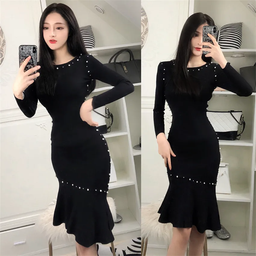 

FANIECES Sexy Evening knitted Dresses Mermaid Long Formal Prom Party club Vintage Dress 2019 New robe femme vestidos verano 2018