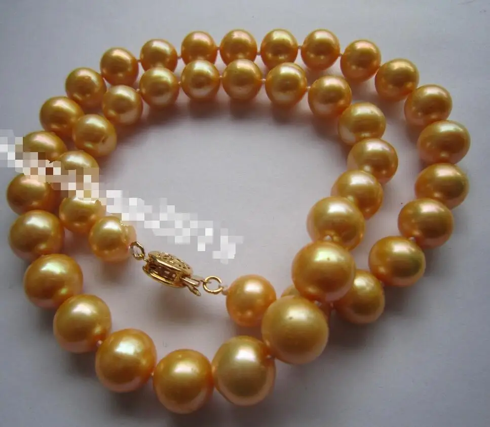 

Free Shipping >>>>> FASHION 18" 9-10 MM SOUTH SEA NATURAL Yellow PEARL NECKLACE 14K GOLD CLASP