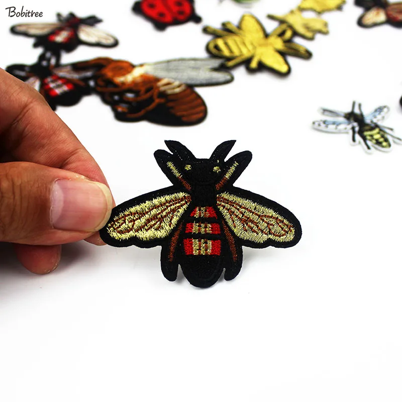 Insect Embroidery Bee Beetle Iron on Patches For Clothing Sewing Badges Appliques Stickers for Jacket Bags Accessories