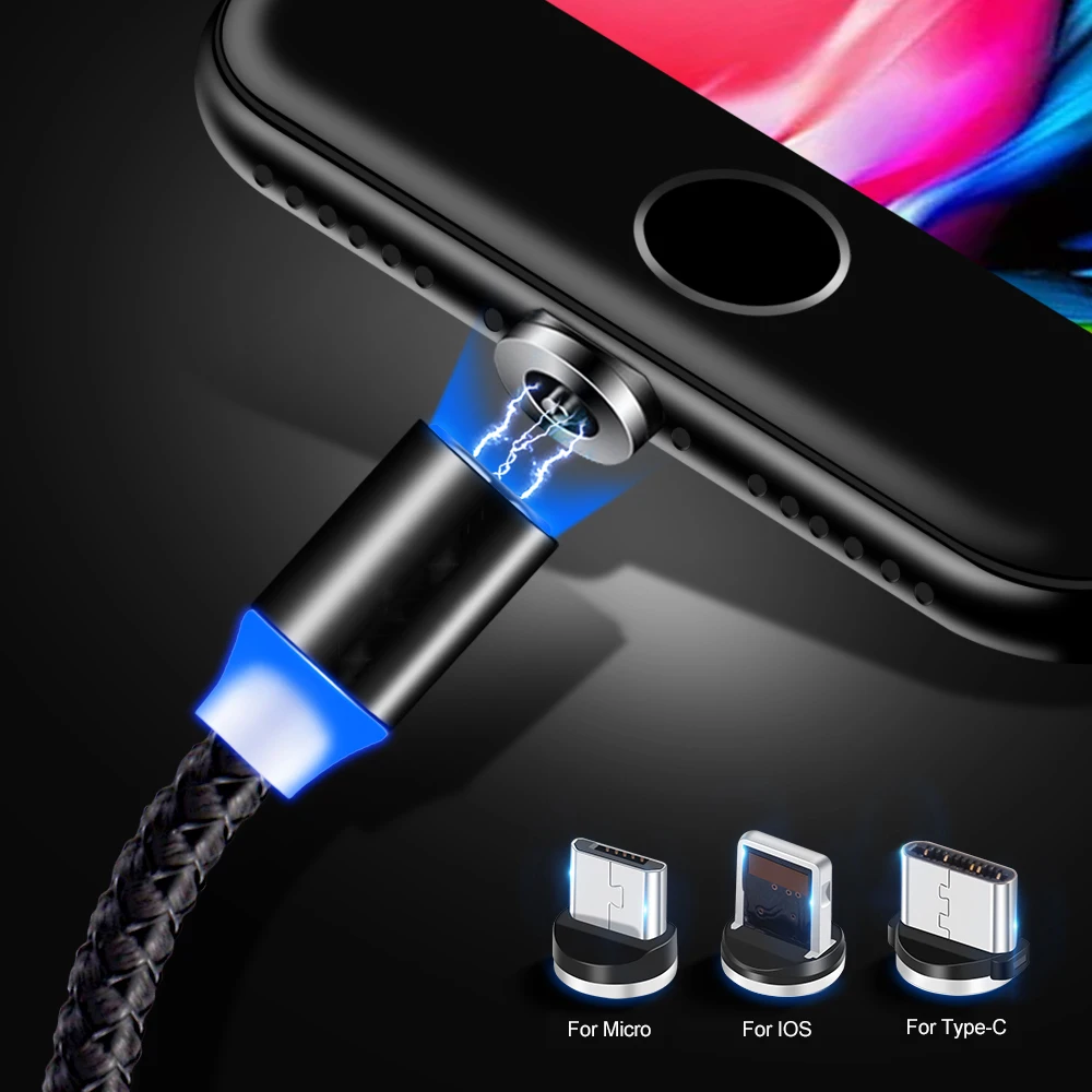 1 м 2 м Быстро Магнитный кабель Micro Тип usb C Зарядное устройство зарядки для iPhone 7 XS X XR samsung S8 магнит для Android телефонов usb кабель