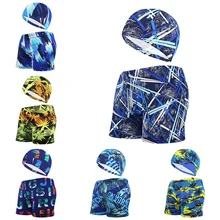 Летние мужские 3D плавки для плавания, Полиэстеровые спортивные трусы, мужские пляжные плавки, свободные боксеры, шорты размера плюс 3XL