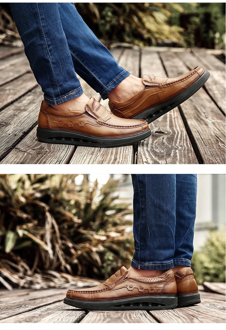Модная обувь с перфорацией типа «броги» из натуральной кожи; Мужская весенняя обувь; Новинка; парадная обувь; мужская обувь на платформе, визуально увеличивающая рост; Лидер продаж