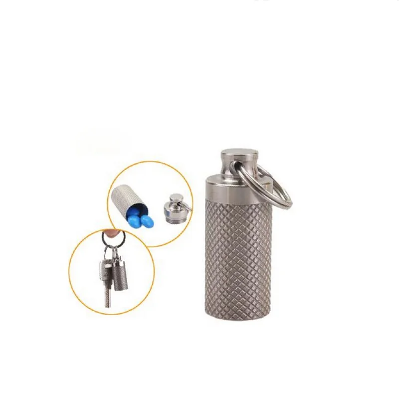 

Pure titanium sealed bottle hypoallergenic health care kit EDC portable waterproof box container lightweight storage bottle