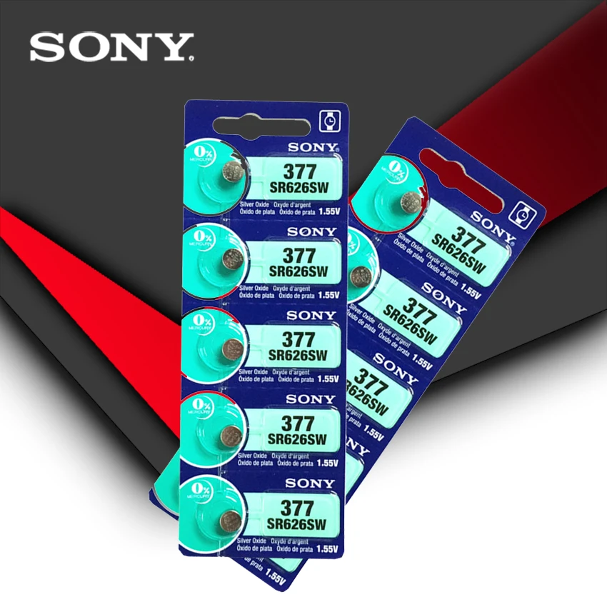 2 шт. sony 377 SR626SW SR626 AG4 1,55 в оксид серебра часы батарея SR626SW 377 Кнопка монетница Сделано в Японии