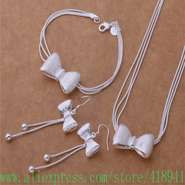 

925 sterling silver Jewelry Sets Bracelet 098 + Necklace 464 + Earring 325 /efyamxfa bhaajyha AS256