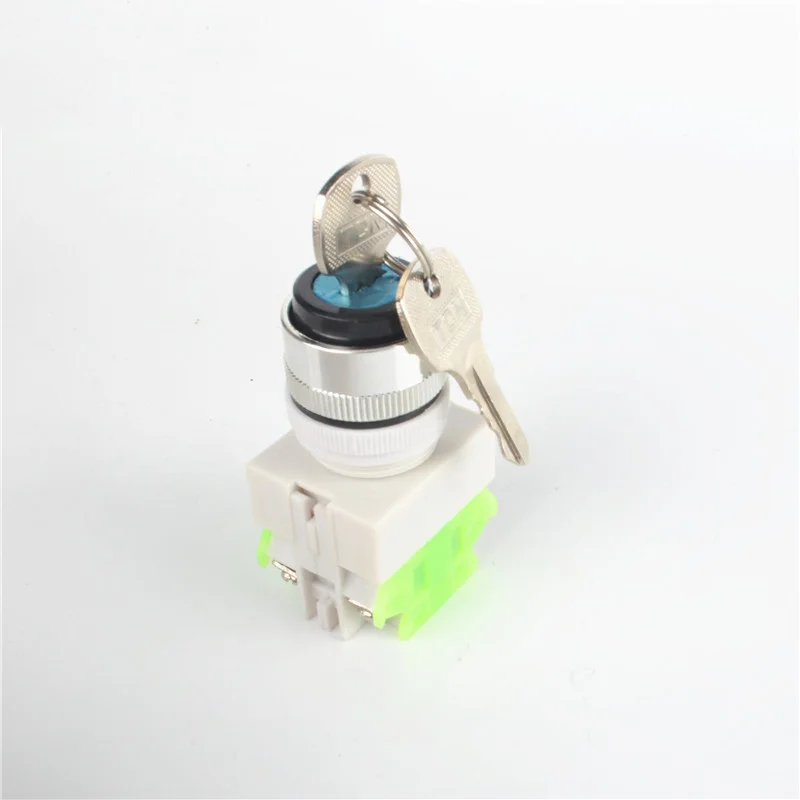 

1PC 22mm Key Momentary rotary switch 3position push button switch self-lock