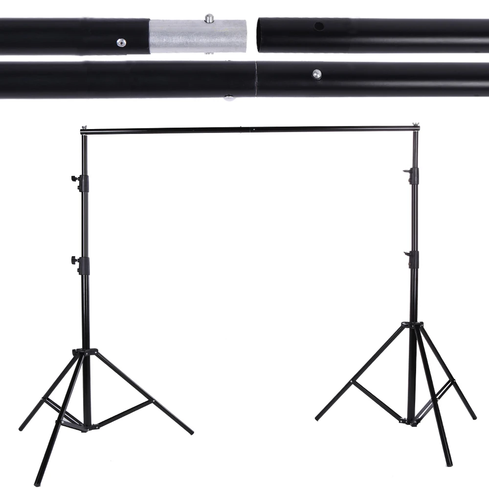

DE STOCK 2.8 * 3m Adjustable Backdrop Stand Crossbar Kit Set Photography Background Support System for Muslins Backdrop
