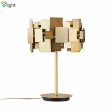 Роскошный Современный Вращающийся Сталь лист Led Настольная лампа пластины золота подвес E14 стол Люстра В Стиле Арт Деко осветительные приборы для внутреннего использования