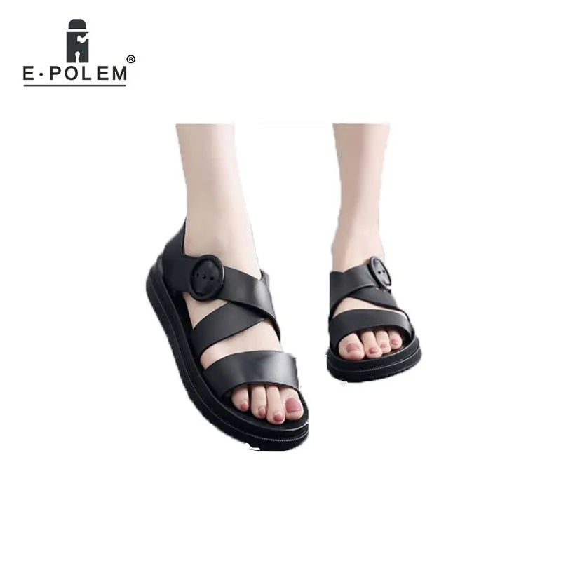 

Flat Plastic Sandals Female Summer Thick Bottom Non-slip Waterproof Wild Korean Version Student Jelly Beach Shoes Women Fashion