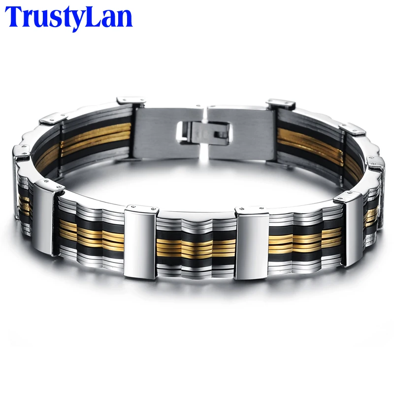 TrustyLan Новая мода золотого цвета ювелирные изделия для мужчин звено цепи браслет Мужчины Лучшие Друзья мужские браслеты срочная авиадоставка почтой Китая