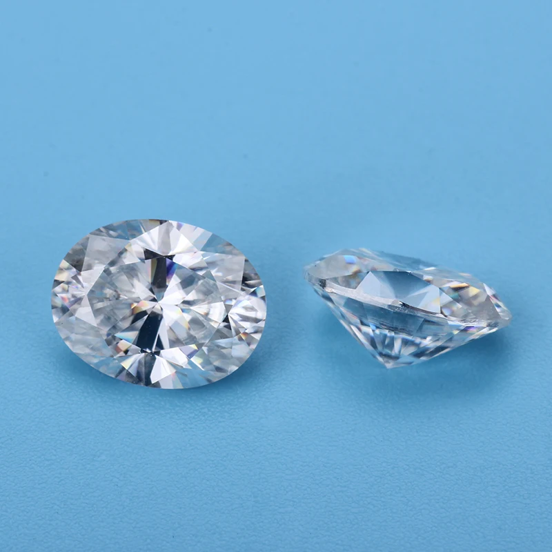 Белый цвет EF кольцо с алмазом moissanites 6x8 мм ледяной измельченный Овальный