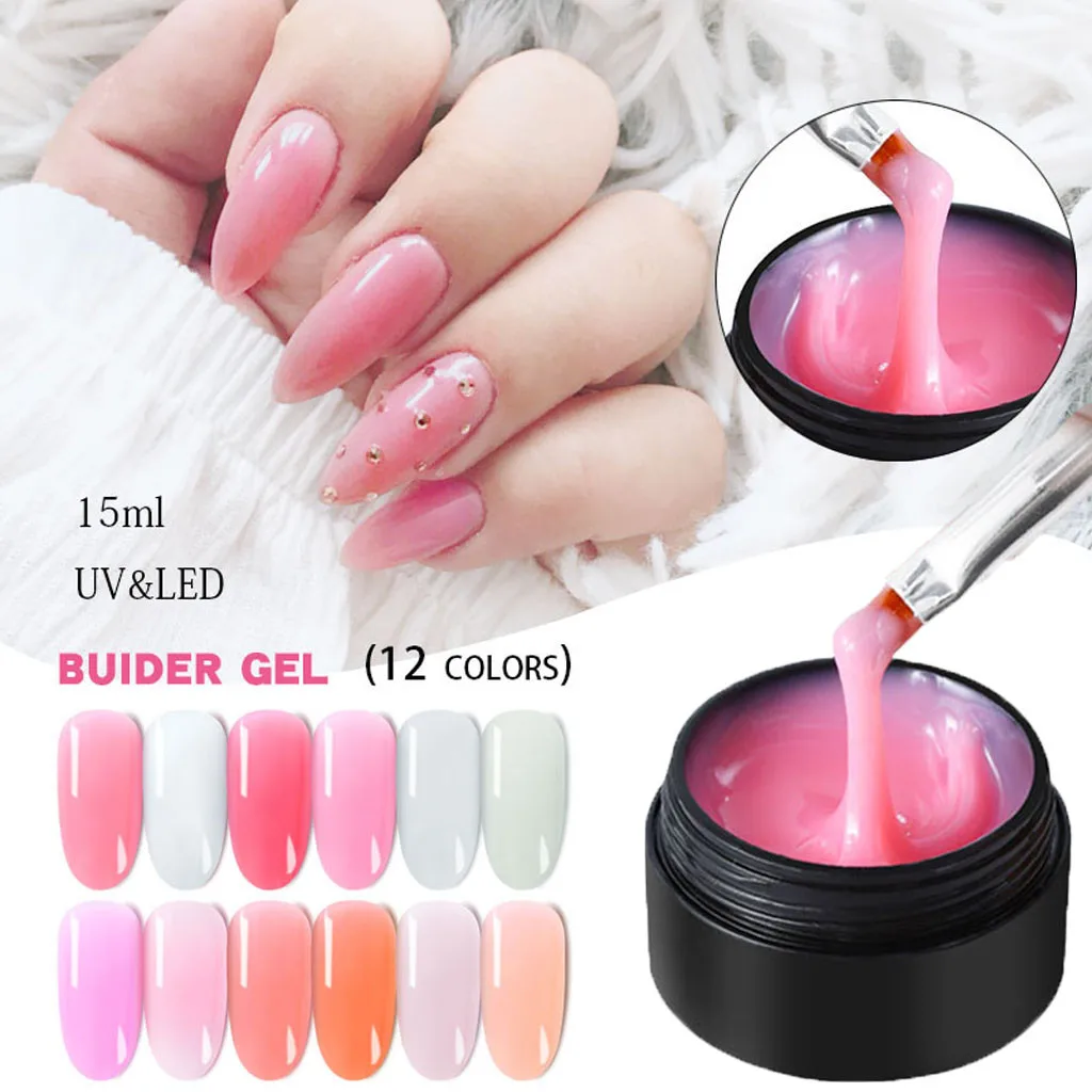 

Poly Gel LED Clear UV Gel Varnish Nail Polish Art Kit 15ML Quick Building For Nails Extensions Hard Jelly Gel Polygel Lasting