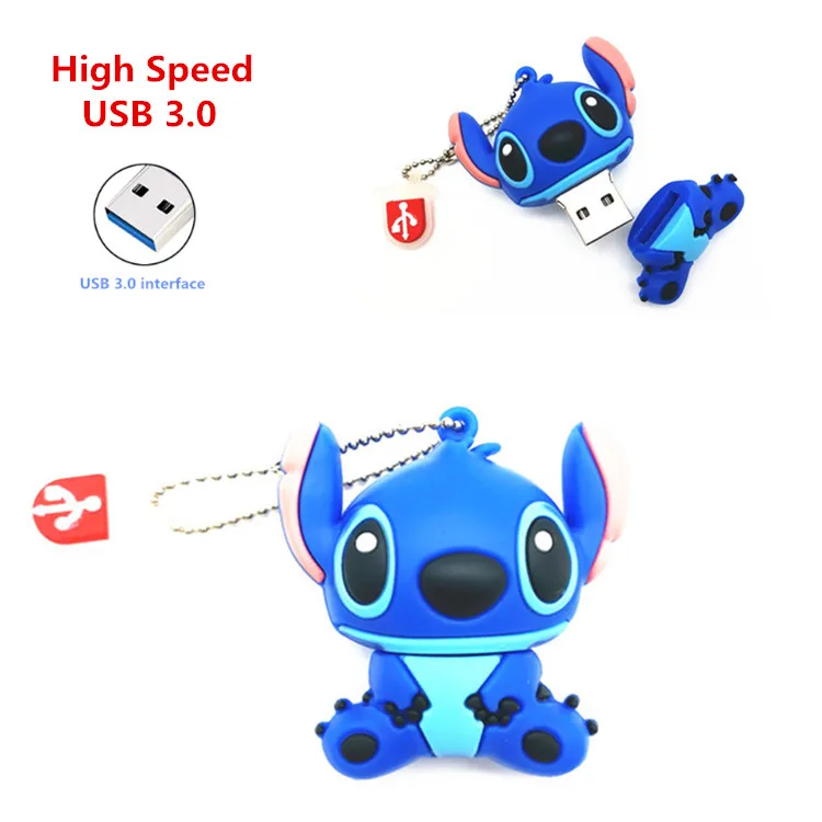 

High Speed USB 3.0 Flash Drive 64GB 32GB 16GB 8GB 4GB cartoon Stitch Pen drive flash card Memory stick lovely U Disk pendrive
